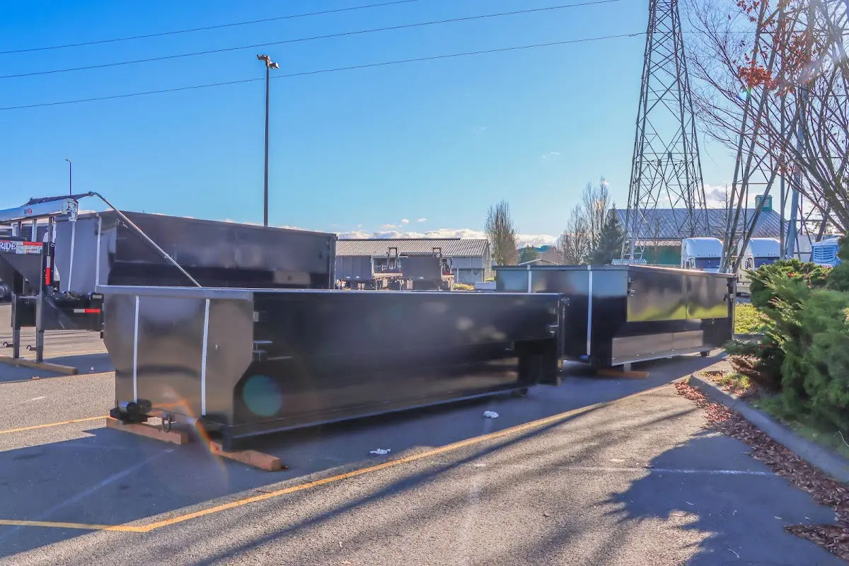 Roll-off dumpster ready for waste disposal at job site for Residential Dumpster Rental in Brighton
